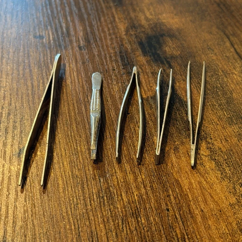 5 Vintage tweezers 2 Revlon 1 LaCross two unknown